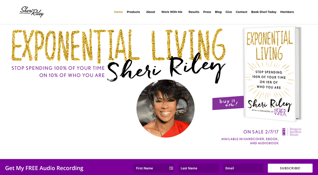 Non-Fiction Author Website Example - Sheri Riley